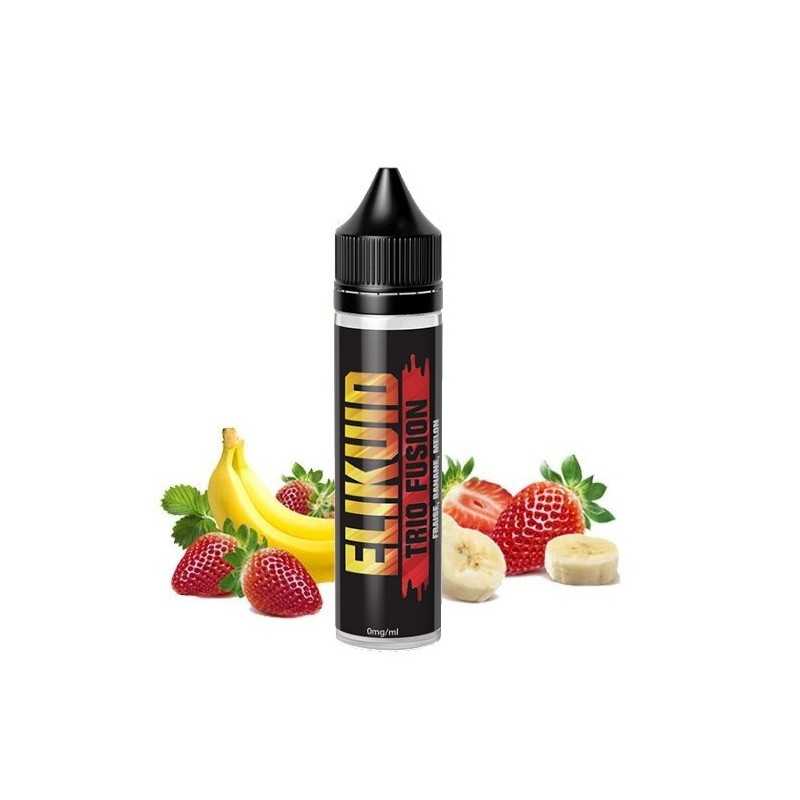 FLACON DE E-LIQUIDE TRIO FUSION 50ML AVEC BANANE ET FRAISE