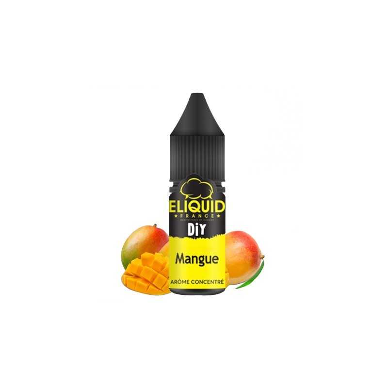 flacon concentré 10 ml mangue de chez eliquid france avec sa mangue fraîche.