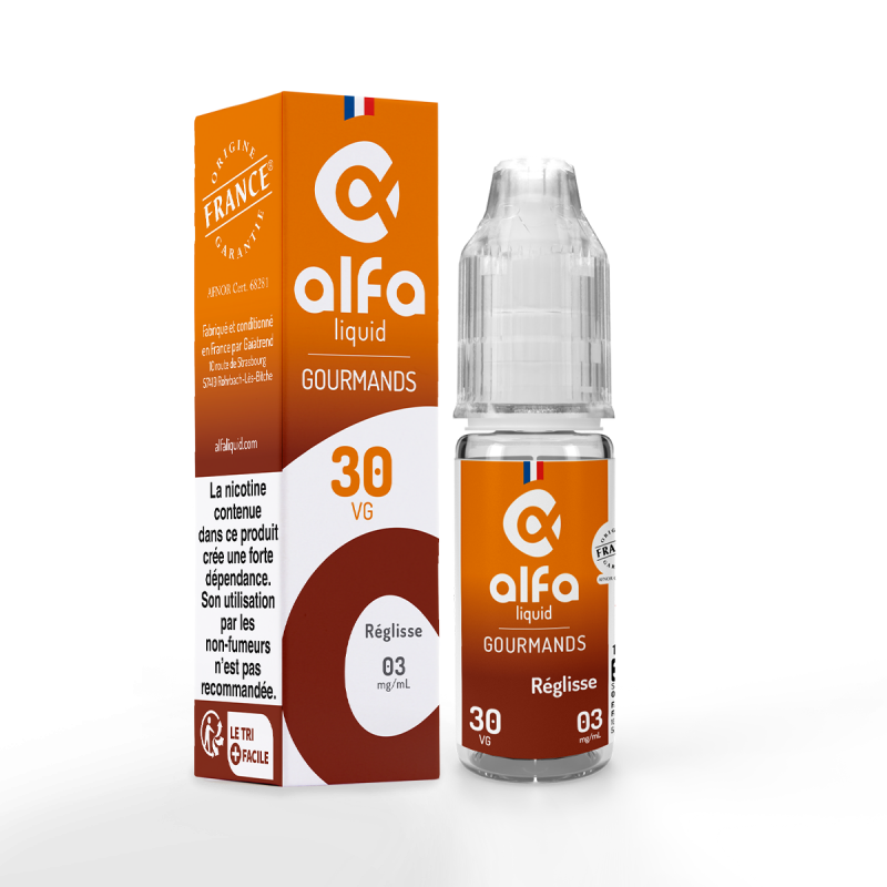 Flacon e-liquide réglisse 10 ml - Alfaliquid