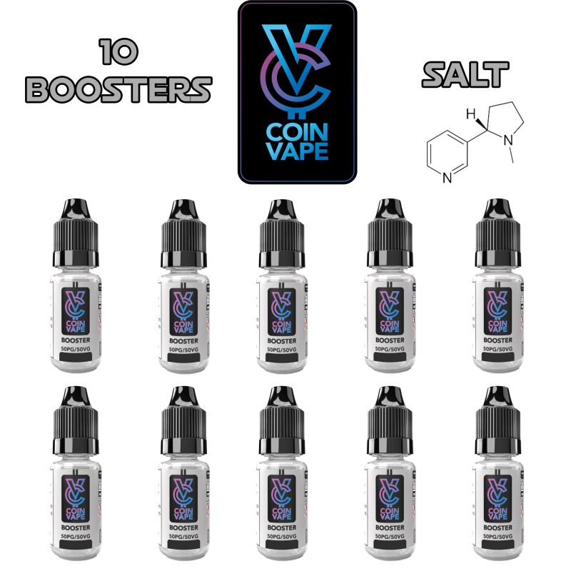 Boosters Coin Vape au Sels de Nicotine, profitez d'un prix préférentiel à partir de 10 boosters