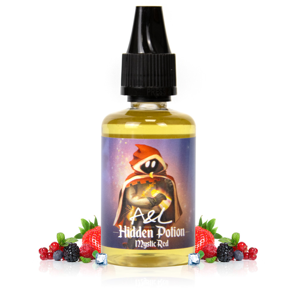 Flacon 30ml de concentré Mystic Red hidden potion avec ses fruits rouges et sa pincée d'ingrédients variés