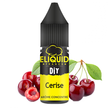 Flacon arôme cerise de la marque e-liquid 10 ml avec des cerises