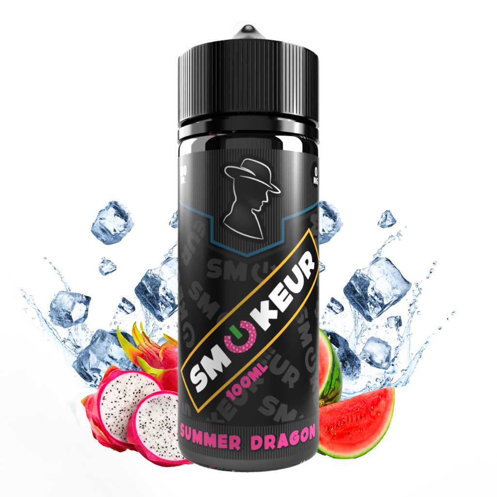 Fiole de eliquide 100ml sa pastèque et ses fruits du dragon. le tout bien bien frais avec les glaçons. Le Summer dragon smokeur en 100 ml.