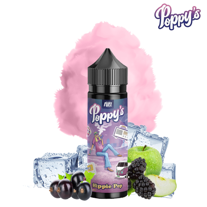 Flacon hippie pop poppy's e liquide en 50 ml