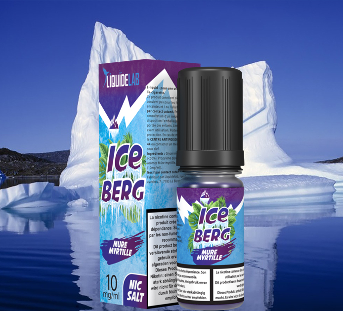 E-liquide iceberg-Mûre-myrtille-10ml-o-jlab 20 mg de sel de nicotine