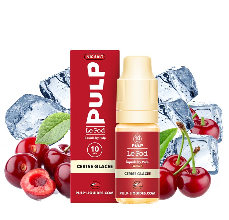 e liquide cerise glacée pulp aux sels de nicotine gamme le POD