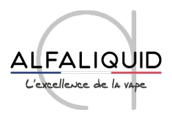 Image avec le logo alfaliquid fabricant de e-liquide à vapoter