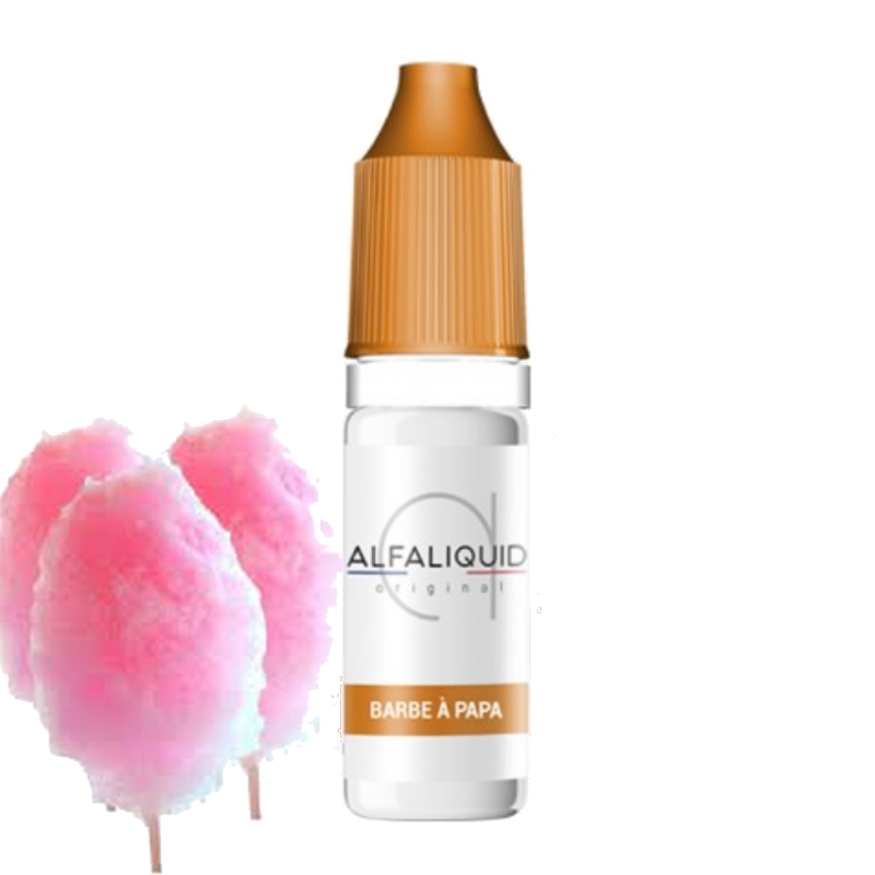 fiole 10 ml alfaliquid barbe à papa et de la barbe à papa rose