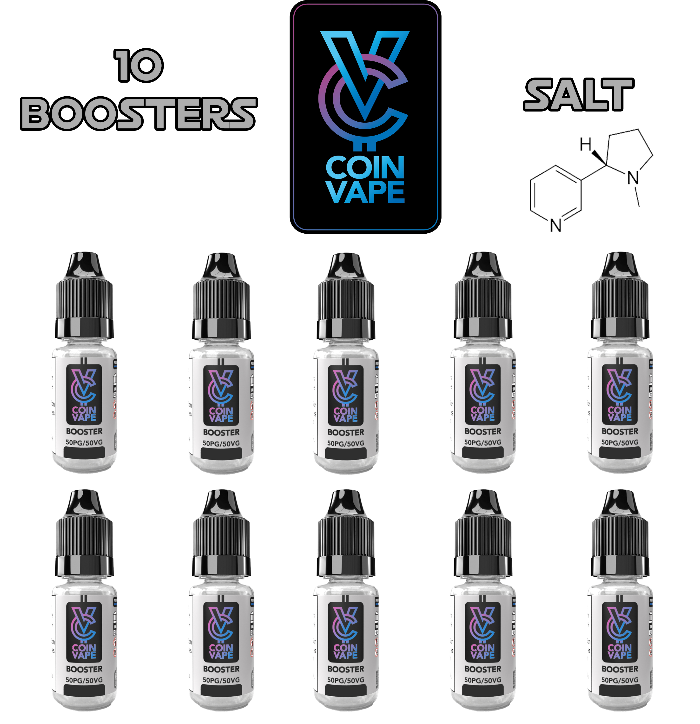 Image des Boosters Coin Vape au Sels de Nicotine avec logo coin vape