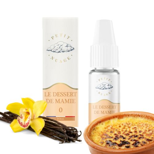 E-liquide le Dessert de Mamie 10 ml de petit nuage avec de la vanille et une crème brulée