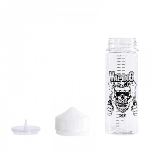 Flacon 250ml gradué Vaping DIY pour préparation DIY, bouchon et aiguille détachés