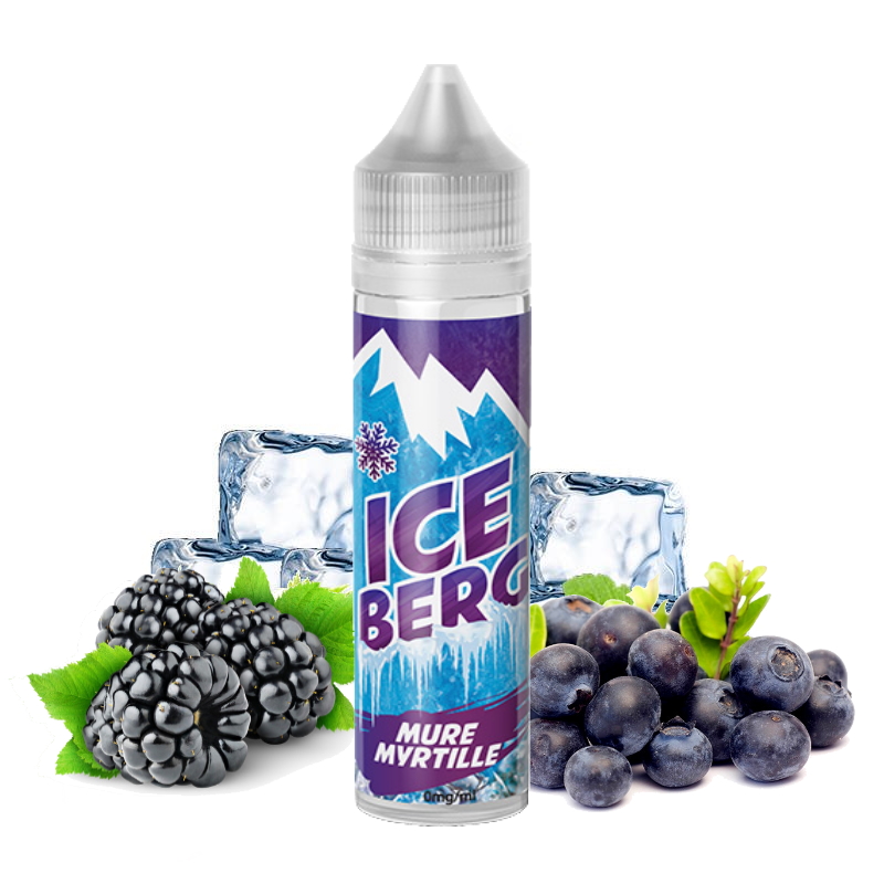 Flacon e liquide mûres myrtille 50 ML ICEBERG