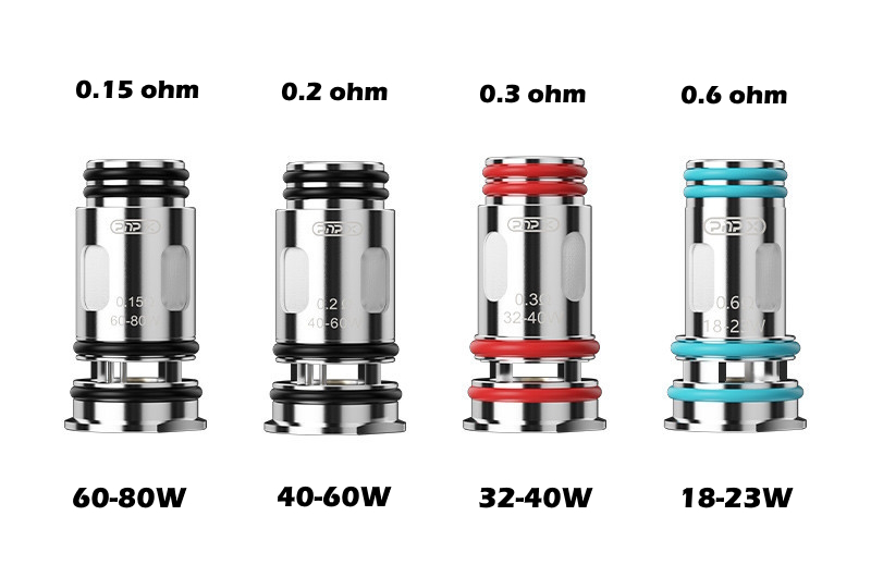 Résistances PnP X Voopoo en 0.15, 0.2, 0.3 et 0.6 ohm pour Drag X2 avec les puissances conseillées